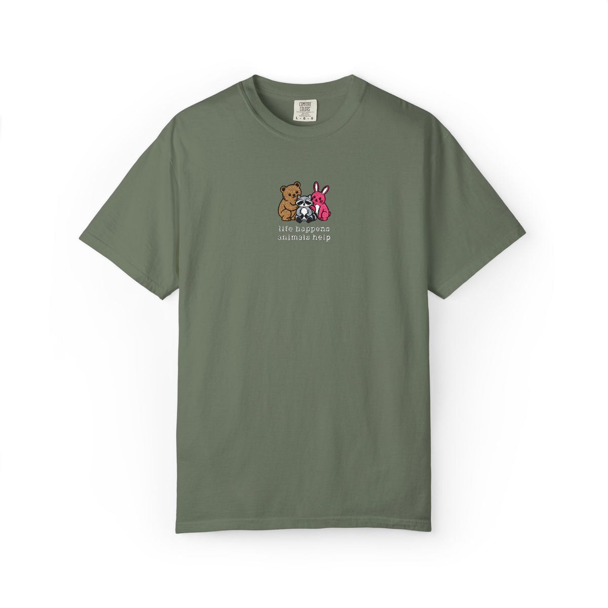 91 - life happens animals help t-shirt