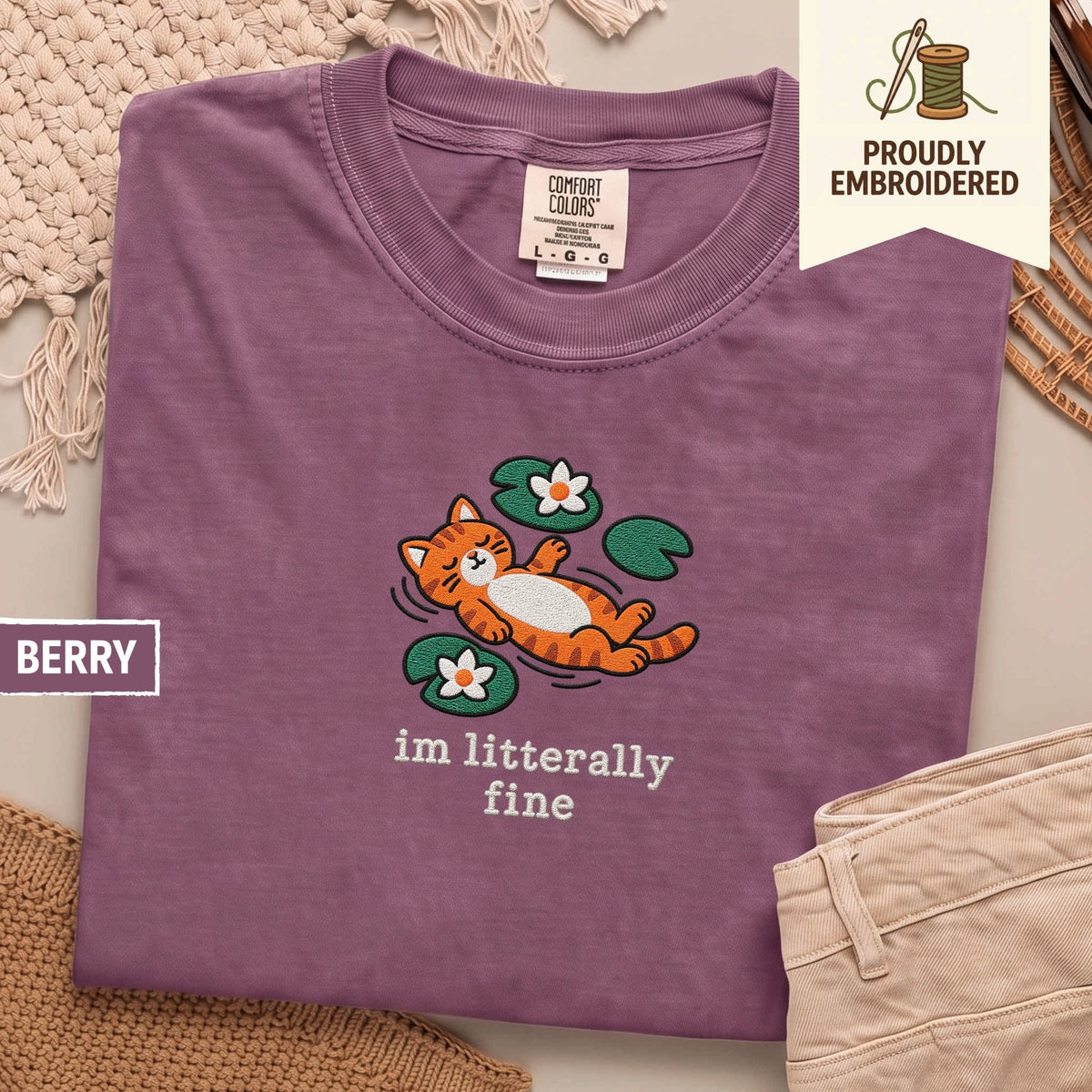 116 - im litterally fine t-shirt