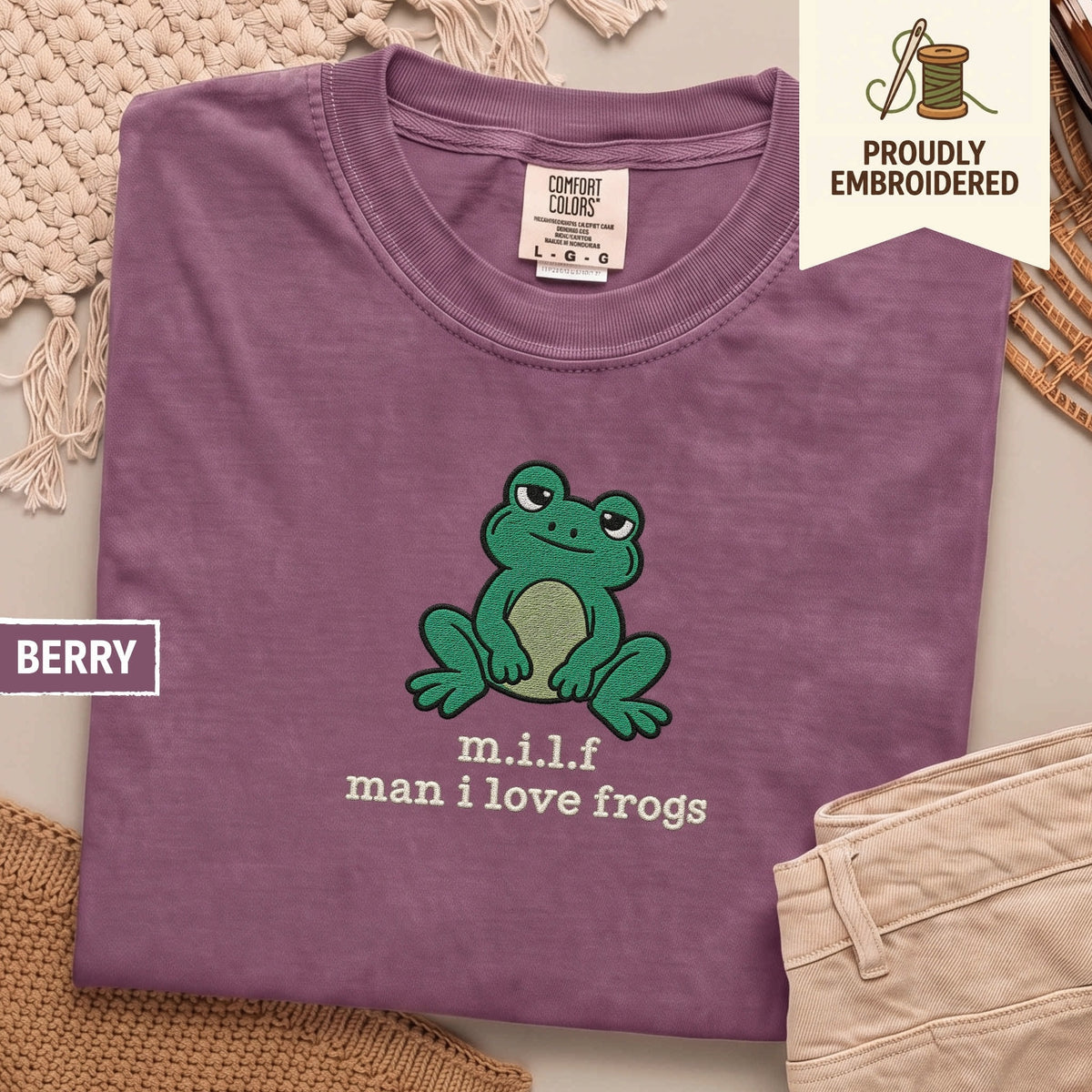 129 - m.i.l.f man i love frogs t-shirt