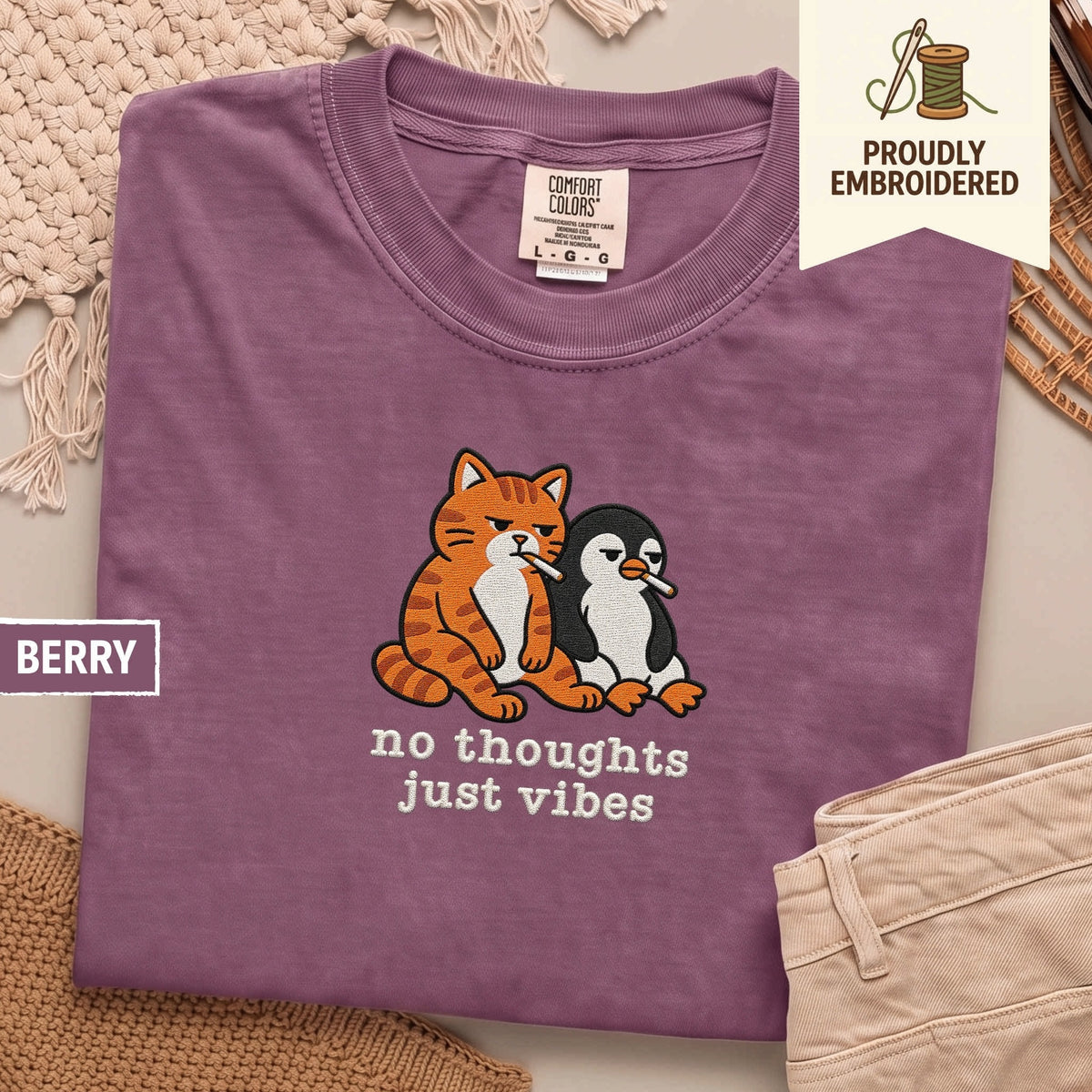102 - no thoughts just vibes t-shirt