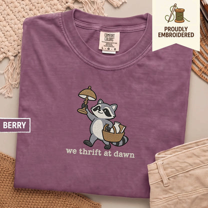 121 - we thrift at dawn t-shirt