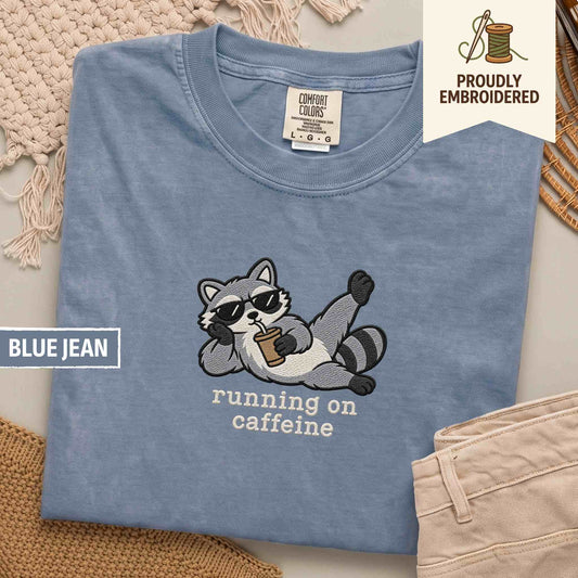 67 - running on caffeine t-shirt