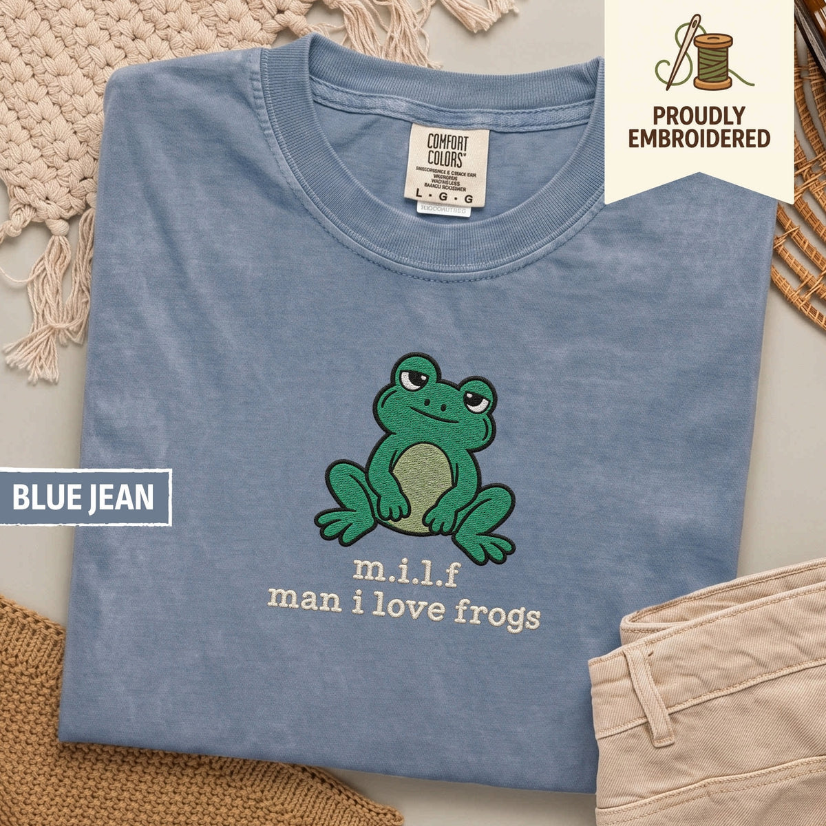 129 - m.i.l.f man i love frogs t-shirt