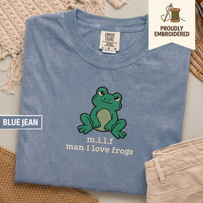 129 - m.i.l.f man i love frogs t-shirt