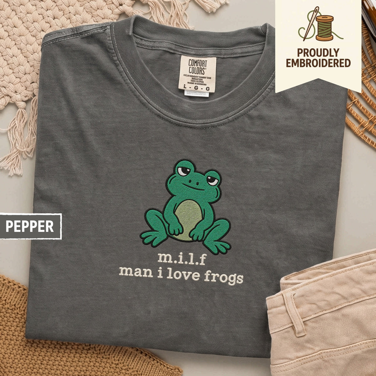 129 - m.i.l.f man i love frogs t-shirt