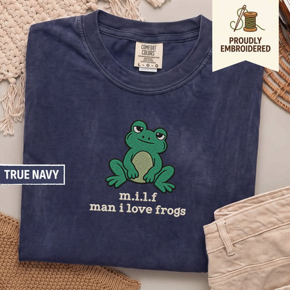 129 - m.i.l.f man i love frogs t-shirt