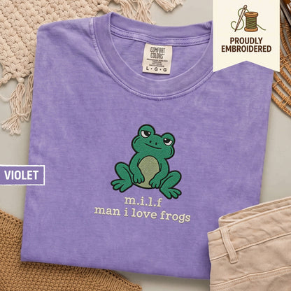 129 - m.i.l.f man i love frogs t-shirt